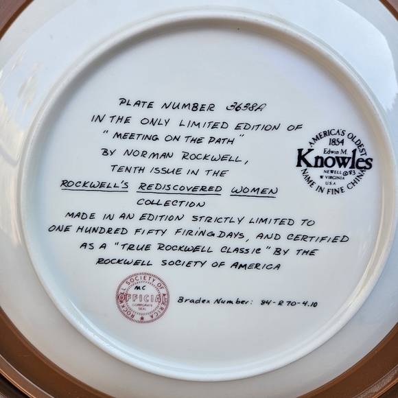 Norman Rockwell Portrait Plate with Brown Frame - Picture 14 of 16